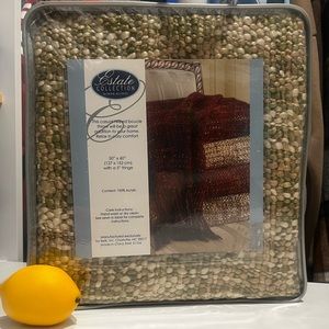 NIB Tweed Boucle Throw Blanket